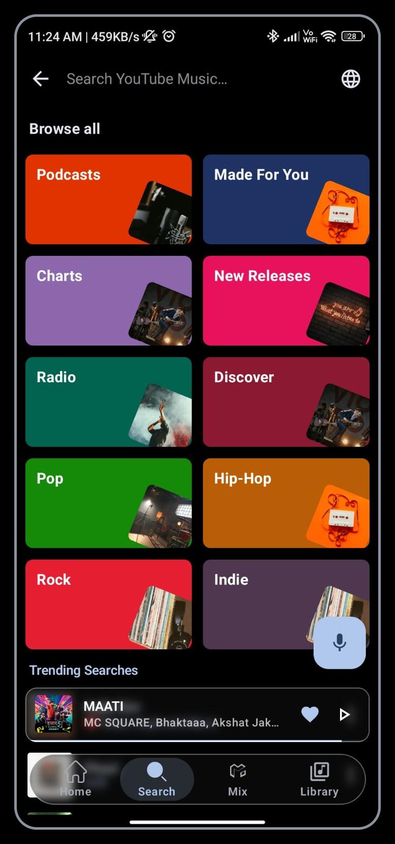 Discover app screen